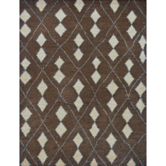 Brown Handwoven Contemporary Turkish Deco Rug For Sale - Image 8 of 8