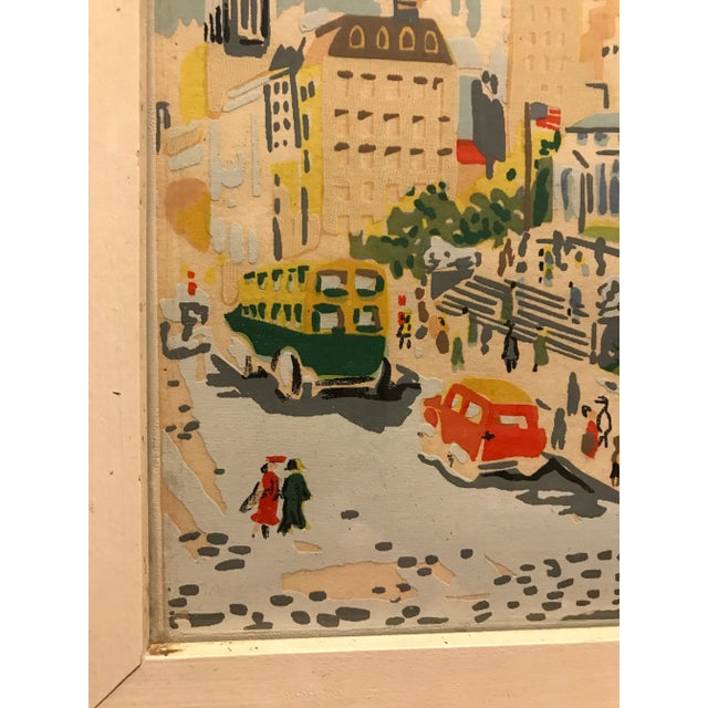 Mid 20th Century Mid-Century Modern Illustration Depicting New York Public Library & Empire State Building by Dante, Framed For Sale - Image 11 of 12
