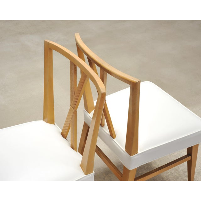Tan Set of Four Tommi Parzinger Mid-Century X-Back Dining Chairs For Sale - Image 8 of 18