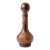 Vintage Mid-Century Italian Leather-Wrapped Decanter With Fleur-De-Lis Crest For Sale