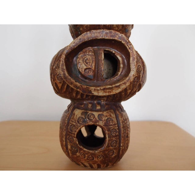 Mid-Century Modern Ceramic Studio Pottery Totem Sculpture For Sale - Image 4 of 11
