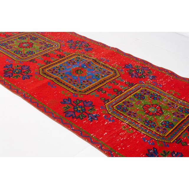 1950s Vintage Turkish Tribal Runner Rug For Sale - Image 5 of 10