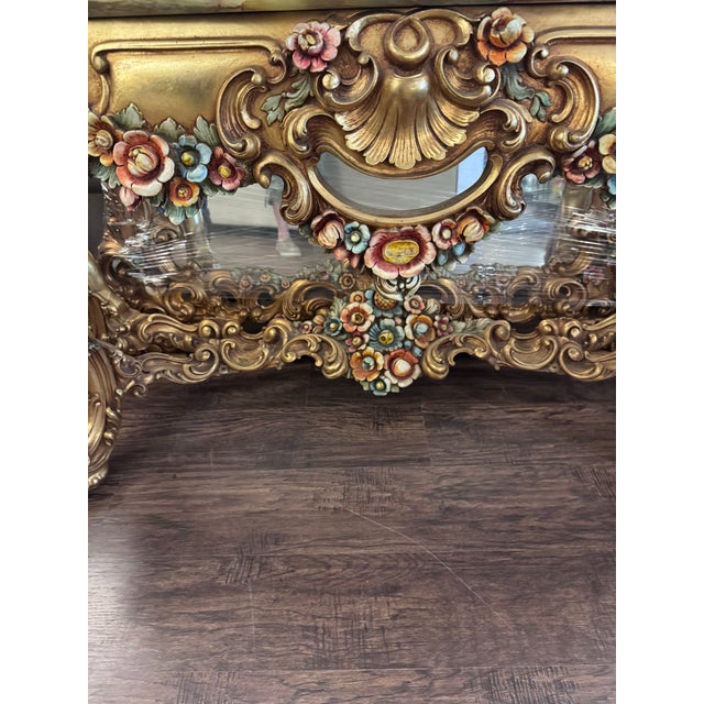 1960s Mid-20th Century Italian Rococo Revival Console and Mirror For Sale - Image 5 of 11