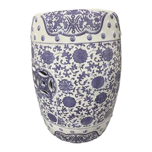 Asian Style Blue and White Garden Stool
