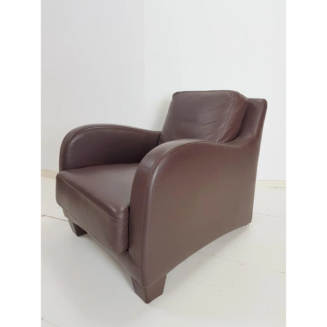 Italian Modern Brown Leather Armchair from Musa Design, 2000s For Sale - Image 14 of 14
