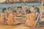 Pino Romanò, Bathers on the Beach, Oil Painting, 1999 For Sale