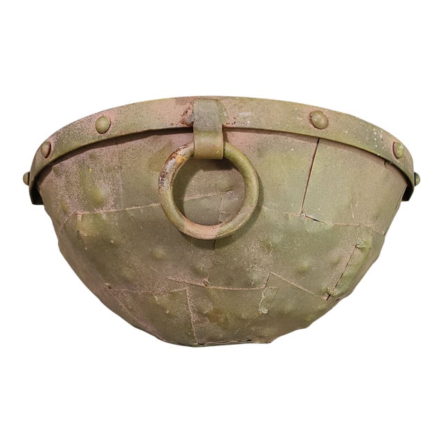 Vintage Metal Iron Rustic Wall Planter For Sale