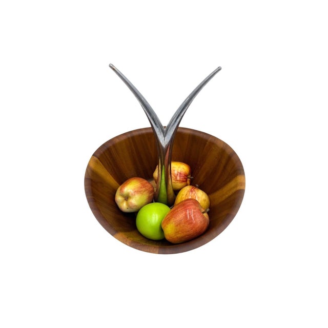 Nambe Contemporary Nambé Fruit Tree Bowl With Banana Hanger For Sale - Image 4 of 6