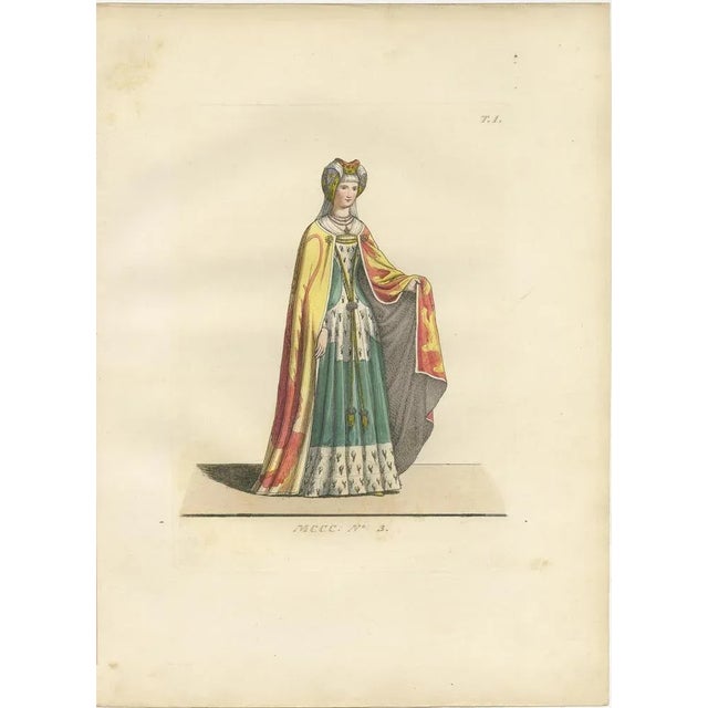 Mercuri, Historical Portraits of Sixtus IV, Platina and a Noble Englishwoman, 1845, Prints, Set of 3 For Sale - Image 4 of 10
