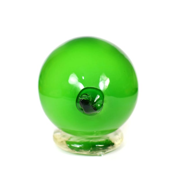 Mid-Century Handblown Large Lime Fruit Figurine Model on Base For Sale - Image 4 of 8