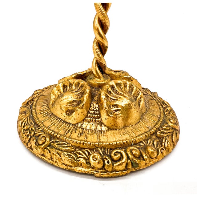 Vintage Gold Finished Metal Three-Ring Guest Towel Holder – Hollywood Regency / Neoclassical For Sale - Image 11 of 12