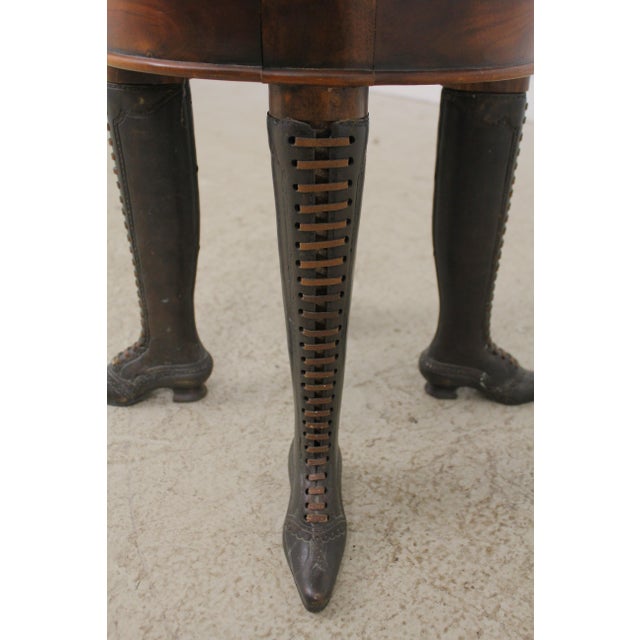 Theodore Alexander Leather Seat Swivel Stool Chairish