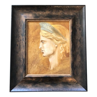 Vintage Original Classical Liberty Portrait Painting For Sale