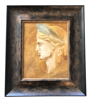 Vintage Original Classical Liberty Portrait Painting