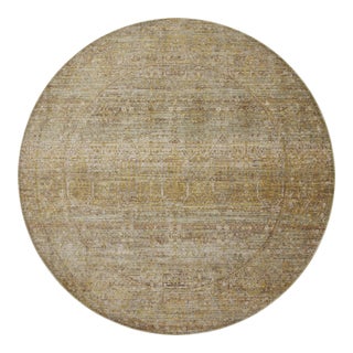 Jean Stoffer x Loloi Bradbury Dove / Gold 5'-0" x 5'-0" Round Accent Rug For Sale