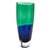 Krosno Polish Art Glass Vase Green Over Blue Cased Modernist Form 11.5" For Sale - Image 4 of 14