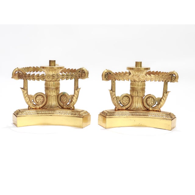 Pair of Antique French Ormolu Doré Gilt Bronze Etageres Bases by Thomire For Sale - Image 4 of 11