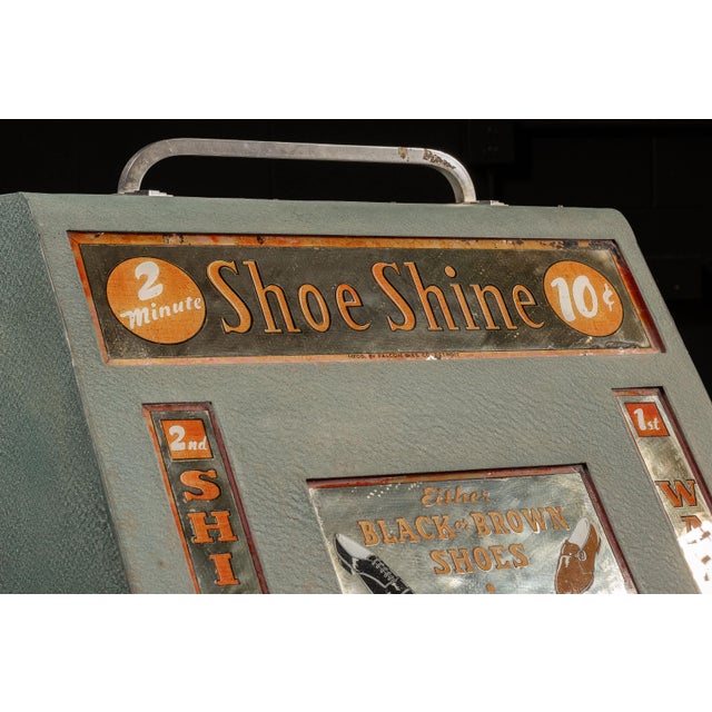 Mid 20th Century Vintage Coin-Op Shoe Shine Machine For Sale - Image 5 of 8