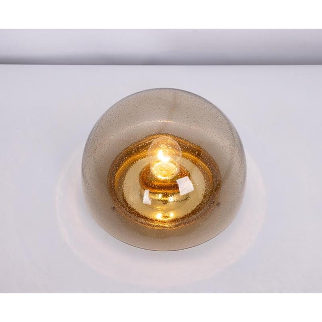 Silver Mid-Century Modern Flush Mount in Smoked Glass from Limburg, Germany, 1970s For Sale - Image 8 of 15