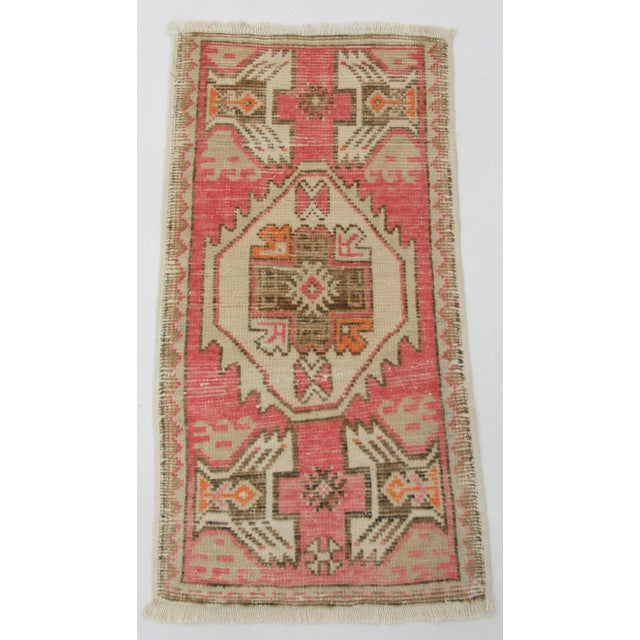 Mini Vintage Turkish Rug For Sale - Image 4 of 4