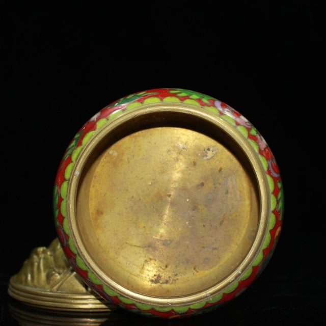 Late 19th Century Cloisonné Enamel Censer With Mountain Lid, 990g For Sale In Los Angeles - Image 6 of 9