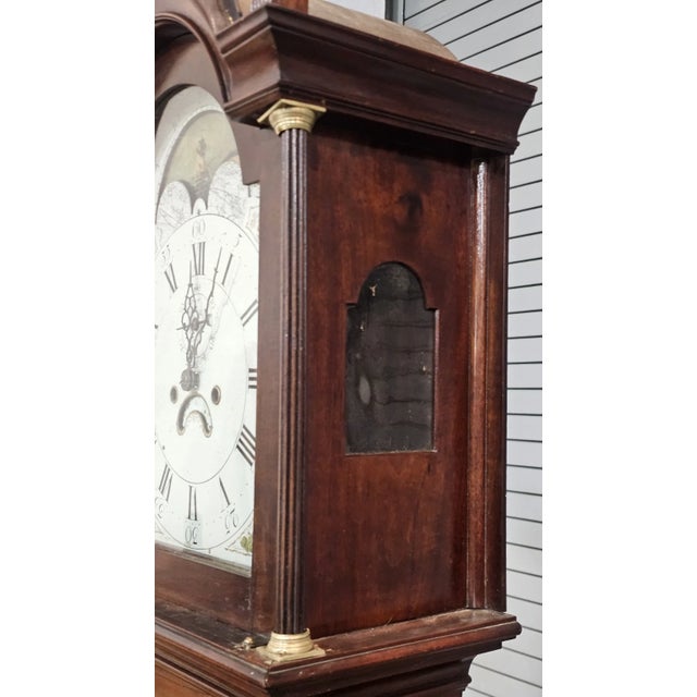 Antique Early 19 C New England Roxbury Style Tall Case Clock Wilson Dial For Sale - Image 11 of 15
