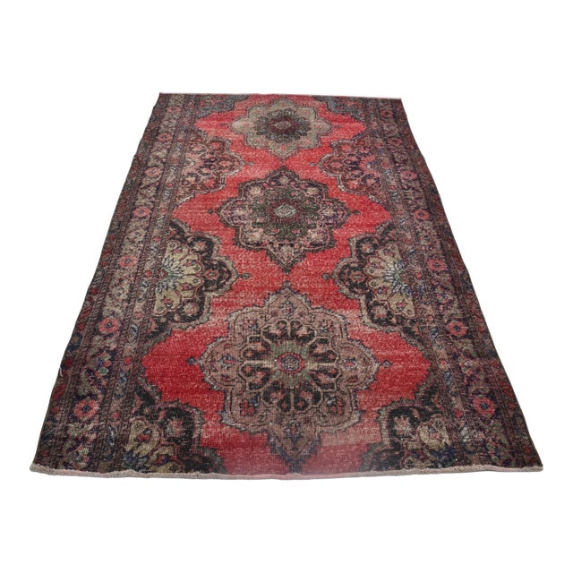 Antique Handknotted Wool Carpet For Sale