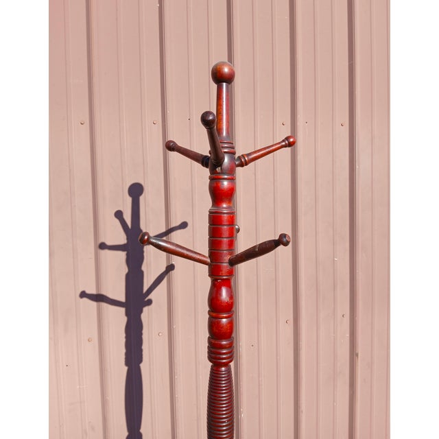 1900s Antique Hunzinger Mahogany Hat & Coat Rack Hall Tree For Sale In Cleveland - Image 6 of 15