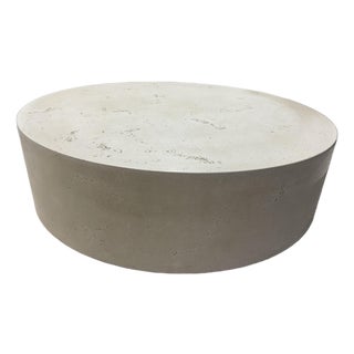 Rh Ixtapa Round Coffee Table – 48” Limestone Finish (Indoor / Outdoor) For Sale