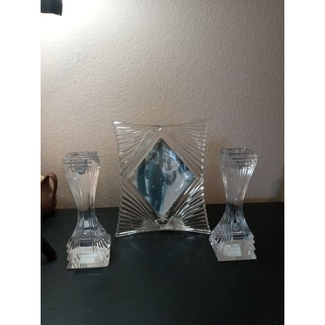 1980s 1980s Mikasa Photo Frame and Pair of Candle Holders Set- 3 Pieces For Sale - Image 5 of 7