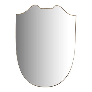 Italian Brass Shield Shape Wall Mirror No. 08, 1970s For Sale