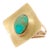 14k Gold & Turquoise Cabochon Mid-Century Modern Cocktail Ring For Sale