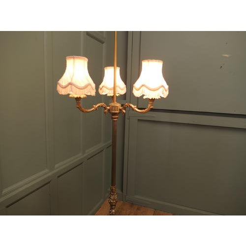 Rococo Rococo Brass Candelabra Floor Lamp, 1960 For Sale - Image 3 of 7