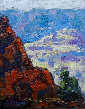 Grand Canyon, Contemporary Impasto Landscape Oil Painting