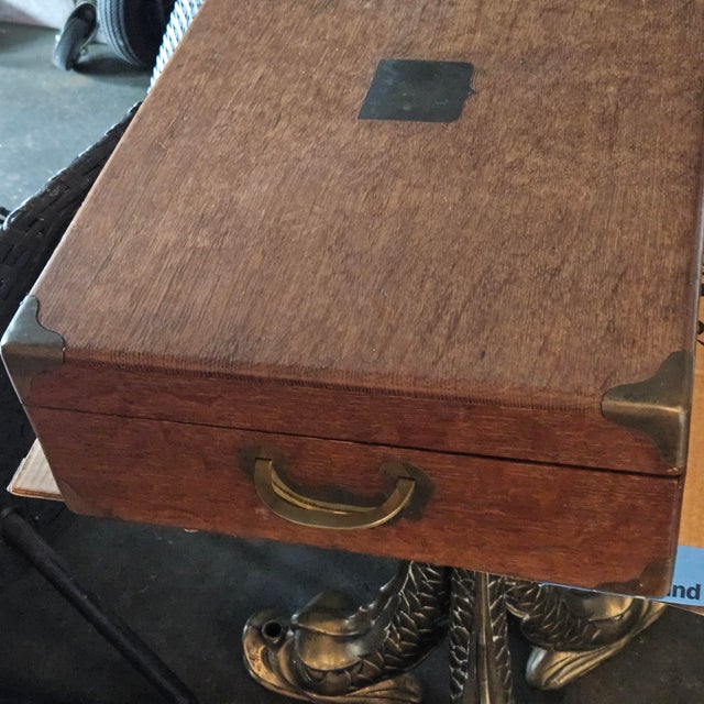 Silver Early 20th Century Edwardian Necessaire in Wood Chest For Sale - Image 8 of 9