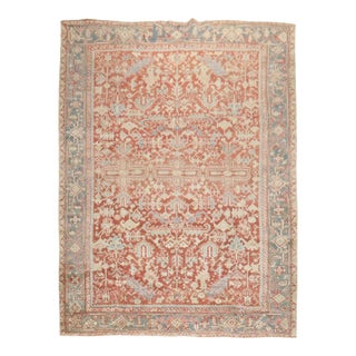 Antique Zabihi Collection Persian Heriz Room Size Rug - 7'6" x 10'3" For Sale