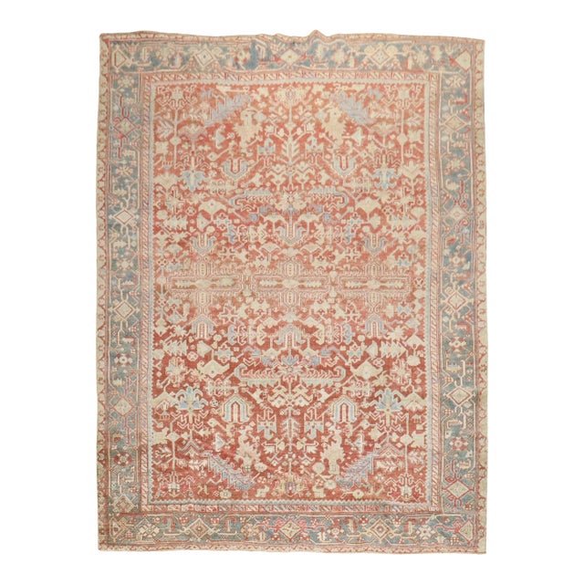 Antique Zabihi Collection Persian Heriz Room Size Rug - 7'6" x 10'3" For Sale