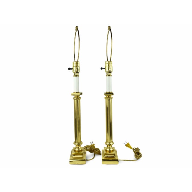 This stunning pair of Mid-Century Modern lamps is a true testament to the era's love of clean lines, geometric shapes, and...