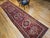 Antique Persian Heriz Karajeh Runner, Hand-Knotted Wool, Geometric Medallion Pattern, Red & Navy, 4x14 For Sale - Image 9 of 18