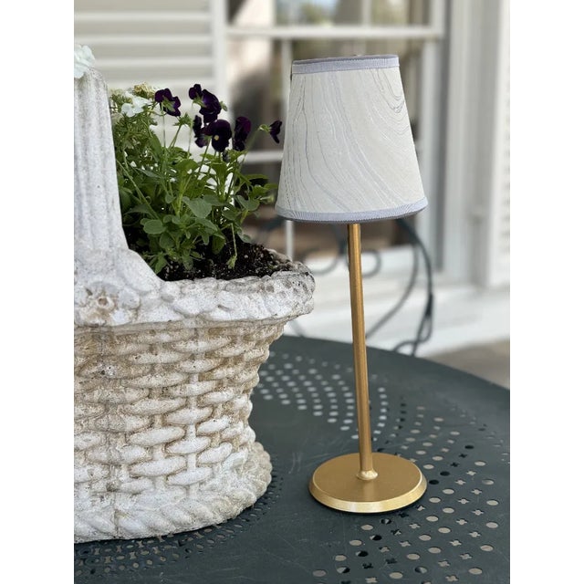 Ivory Silver Marbled Shade Cover For Sale - Image 9 of 11