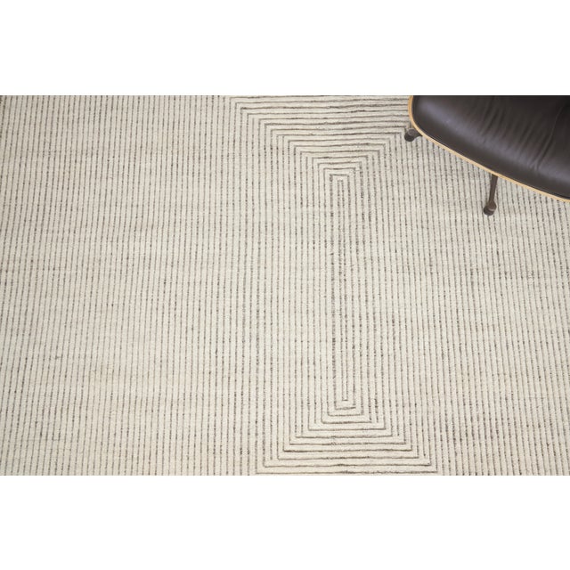 Textile Exquisite Rugs Crescent Hand-Knotted New Zealand Wool Ivory Rug-14'X18' For Sale - Image 7 of 8