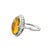 Modern Platinum Oval Fire Opal Ring With Diamond Halo, Size 7 For Sale - Image 3 of 6