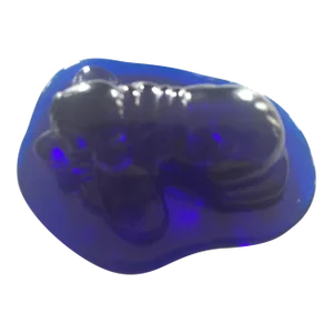 Contemporary Blenko Cobalt Blue Art Glass Sleeping Dog Figurine