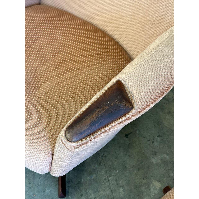 Textile 1960s Adrian Pearsall Swivel Chair and Ottoman for Craft Associates, Unmarked- A Set For Sale - Image 7 of 10