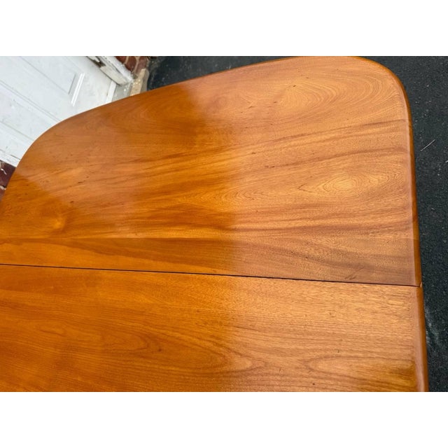 Vintage Art Decor Style Solid Hard Rock Maple Butter Fly Leave Dining Table For Sale - Image 15 of 16
