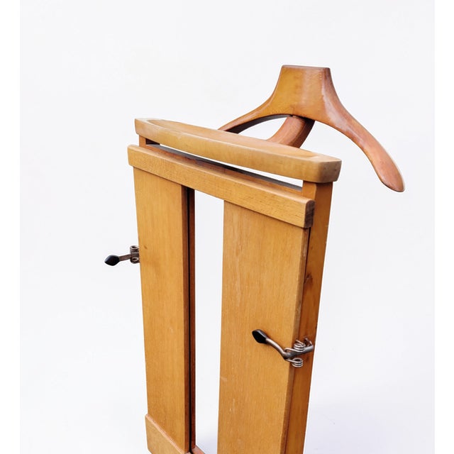 Brown Mid-Century Modern Italian Valet Stand in Wood, 1950s For Sale - Image 8 of 15