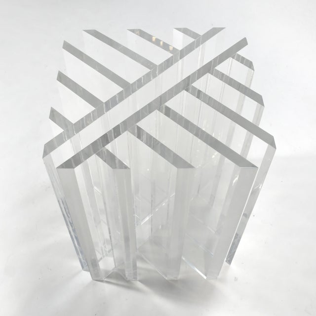 Transparent John Mascheroni Lucite Table Bases For Sale - Image 8 of 8