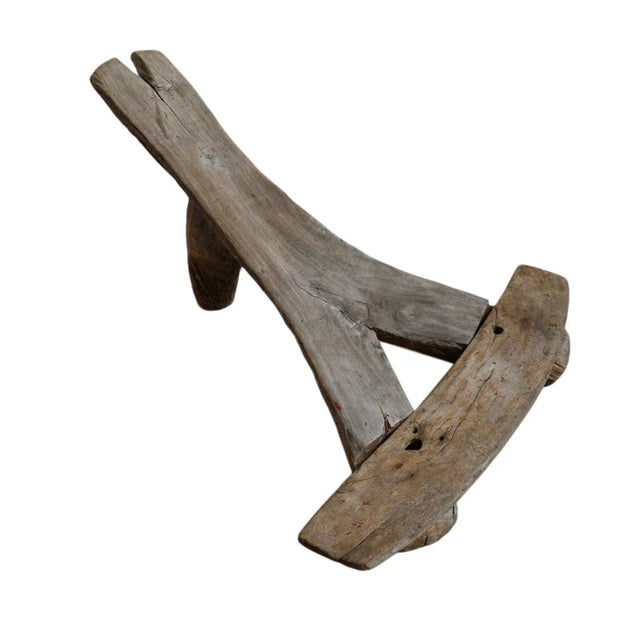 Wood VIntage Tiv Tripod African Star Gazer Organic Modern Chair For Sale - Image 7 of 7