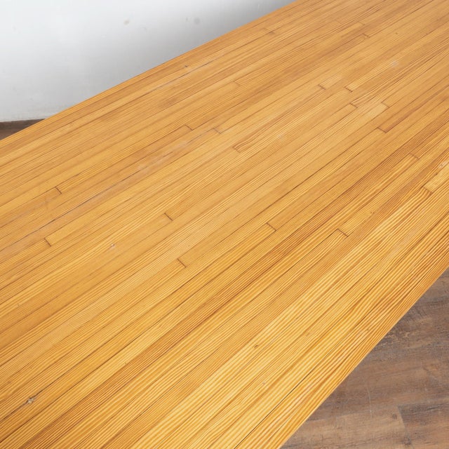Early 21st Century Reclaimed Industrial Bowling Lane Wood Top Work or Dining Table For Sale - Image 5 of 11