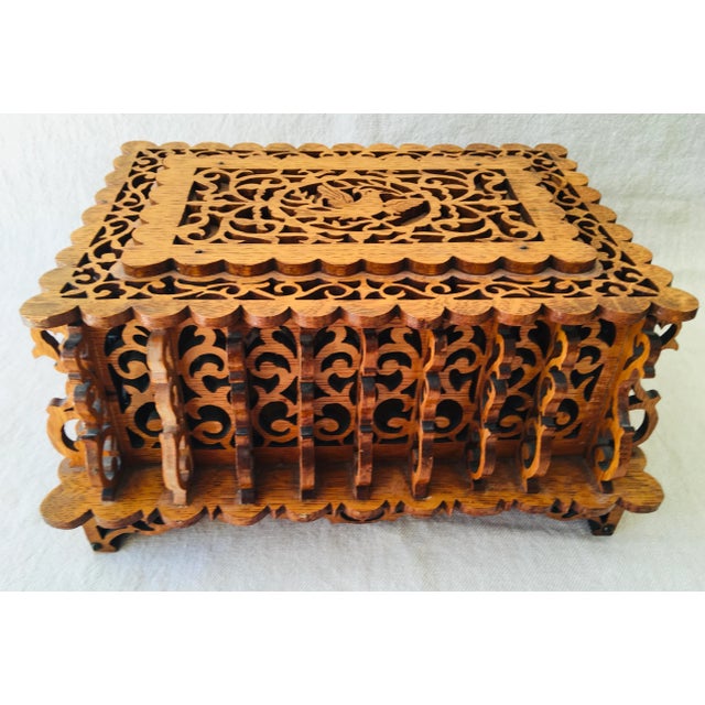 Early 20th Century Hand Carved Oak Treasure Box For Sale - Image 4 of 13